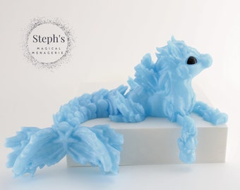 3D Printed Mythical Seahorse | Hippocampus | Style 1- Styled | Mythical Sea Horse | Articulated Fidget Toy | CinderWing3D