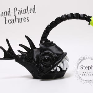 Angler Fish | Deep-Sea Fish Figurine | Hand-Painted | Made-To-Order | Articulated Fidget Model | Authorized Twisty Prints Vendor image 2