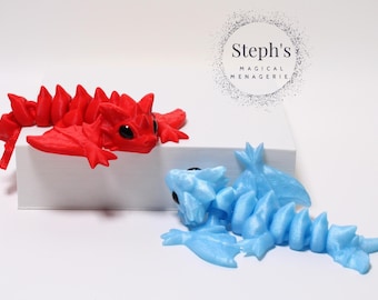 Tiny Wyvern | Hand-Held Wyvern | Hand-Painted | Made-To-Order | Articulated Fidget Toy | Authorized CinderWing3D Vendor