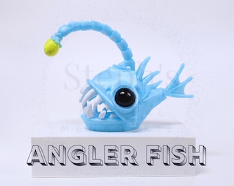 Angler Fish | Deep-Sea Fish Figurine | Hand-Painted | Made-To-Order | Articulated Fidget Model | Authorized Twisty Prints Vendor