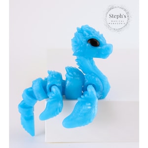 3D Printed Sea Monster | Key the Loch Monster | Sea Serpent | Hand-Painted | Made-To-Order | Articulated Fidget Toy | CinderWing3D