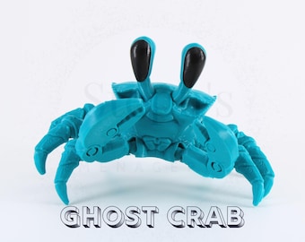 Ghost Crab | Shore Crustacean Figurine | Large-Size | Hand-Painted | Made-To-Order | Articulated Fidget Toy | Authorized MatMireMakes Vendor