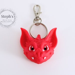 3D gedruckter Schlüsselanhänger / Anhänger |  Fledermaus Kopf Schlüsselanhänger/Anhänger | MatMireMakes |  Schlüsselanhänger/ Anhänger