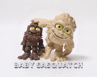 Baby Sasquatch | Pocket Buddy Cryptid  | Hand-Painted | Made-to-Order | Articulated Fidget Toy | Authorized Flexi Factory Vendor