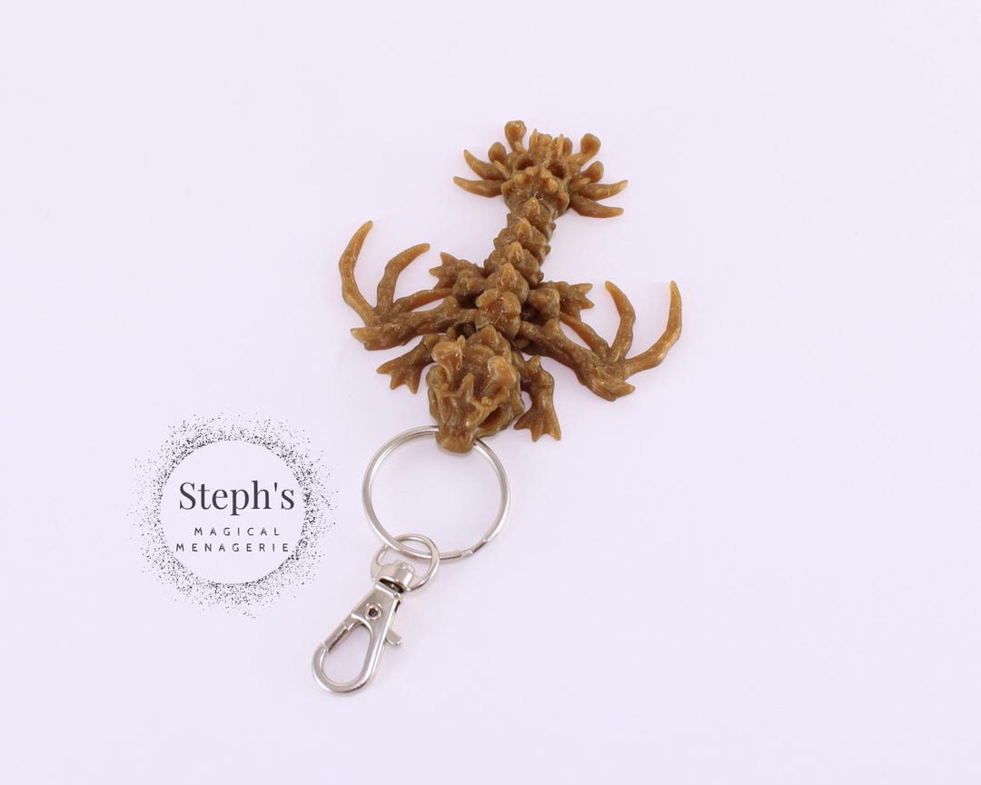 3D Printed Dragon Keychain | Tiny Hollow Dragon Keychain | Cinderwing3d ...