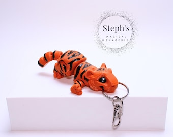 Tiger Keychain | Exotic Cat Pocket Buddy | Hand-Painted | Made-To-Order | Articulated Fidget Toy | Authorized MatMire Makes Vendor