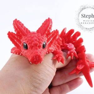 Dragón impreso en 3D / Dragón ajolote / Pintado a mano / Hecho a medida / Juguete articulado / CinderWing3D