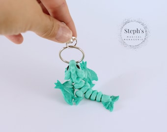 Llavero de pequeño wyvern / Pintado a mano / Hecho por encargo / Llavero antiestrés / Distribuidor autorizado de CinderWing3D