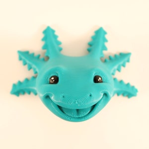 3D Printed Axolotl Magnet | Smiling Axolotl | Hand-Painted | Made-To-Order | MatMireMakes | Cute Decorative Magnet
