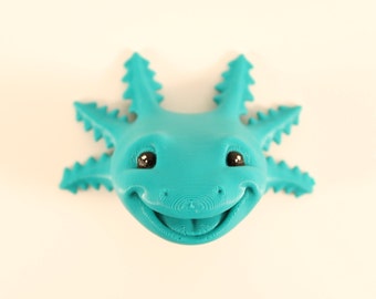3D Printed Axolotl Magnet | Smiling Axolotl | MatMireMakes | Cute Decorative Magnet |  Toy Magnet | Unique Decoration