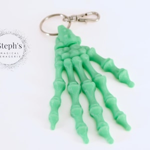 Articulated Skeleton Hand | Skeleton Hand Keychain | Skeleton Hand Pencil Topper | Made-To-Order | Flexi Factory | Hand Keychain or Pen Top