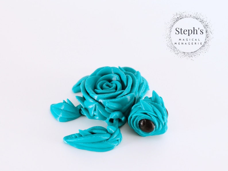 3D Printed Turtle | Rose Turtle | Turtle With a Rose | Hand-painted ...