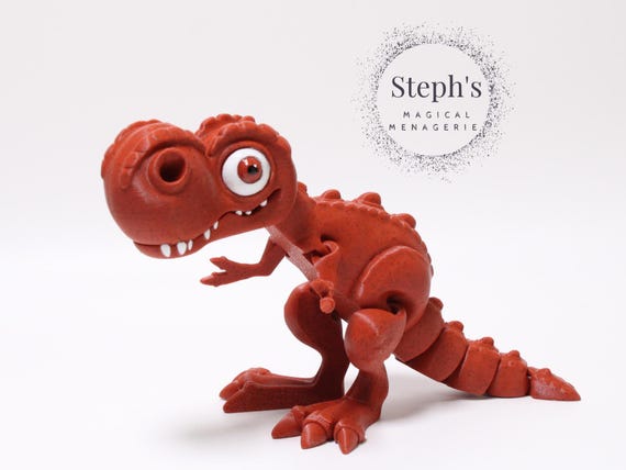 3D Printed Dinosaur | Tyrannosaurus | T-Rex | Flexi Rexi | Hand-Painted | Made-to-Order | Articulated T-Rex | Flexi Factory