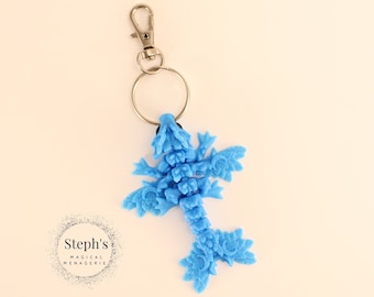 Tiny Lunar Dragon | Moon Dragon | Hand-Painted | Made-To-Order | Articulated Fidget Keychain | Authorized CinderWing3D Vendor