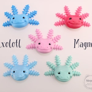3D Printed Axolotl Magnet | Axolotl 2.0 | Movable Gills | Matmiremakes ...