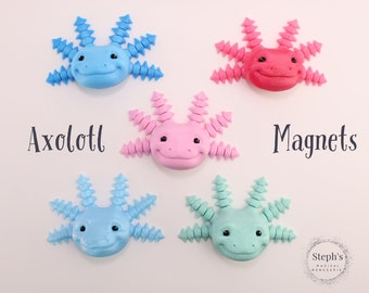 Axolotl Face Magnet | Articulated Gills | Hand-Painted | Authorized MatMire Makes Vendor