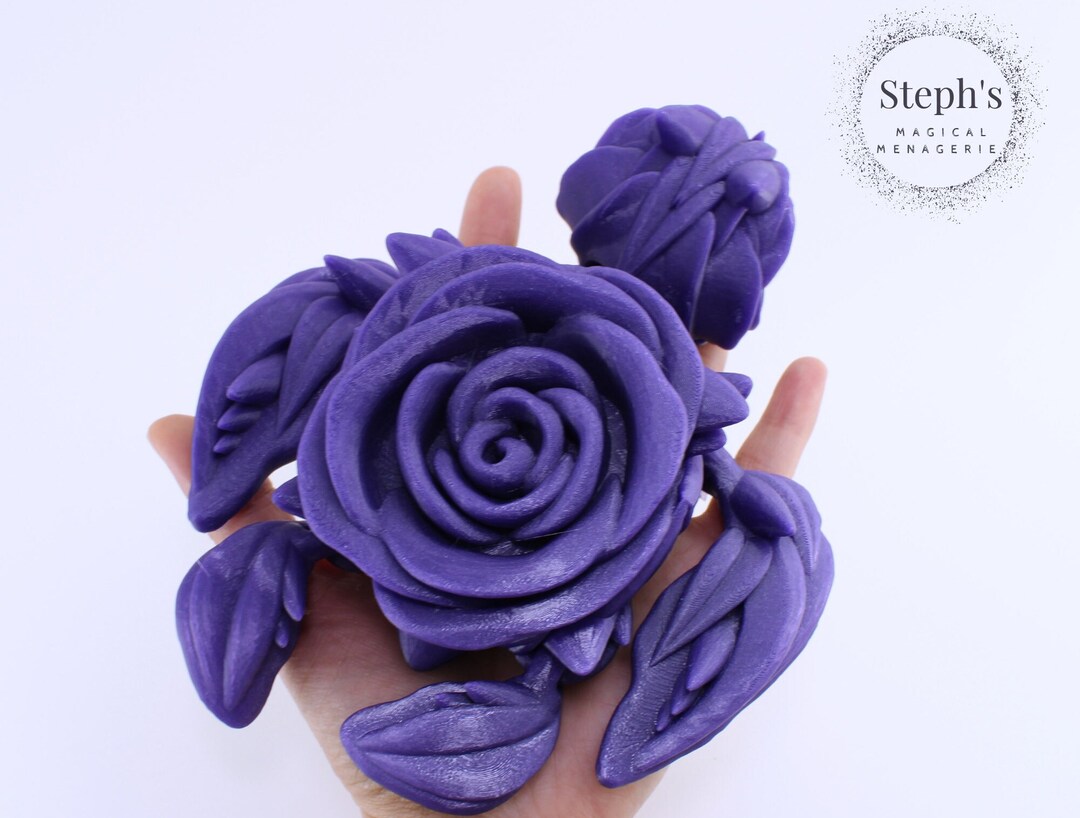 3D Printed Turtle | Rose Turtle | Turtle With a Rose | Hand-painted ...