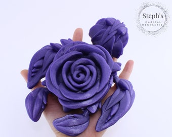 3D Printed Turtle | Rose Turtle | Turtle with a Rose | Hand-Painted | Made-To-Order | Articulated Fidget Toy | Cinderwing3D
