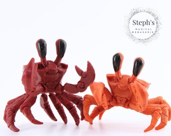 3D Printed Articulated Crab Toy | Ghost Crab | Made-To-Order | Articulated Fidget Toy | MatMireMakes