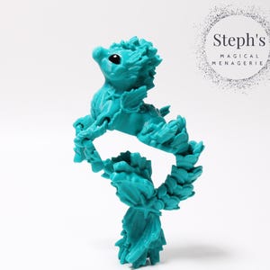 3D Printed Mythical Seahorse | Hippocampus | Style 3-Mohawk | Hand-Painted | Made-To-Order | Articulated Fidget Toy | CinderWing3D