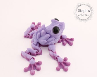 Articulated Frog Toy | Crystal Frog | Adult-sized | Articulated Fidget Toy | 3D Printed | CinderWing3D