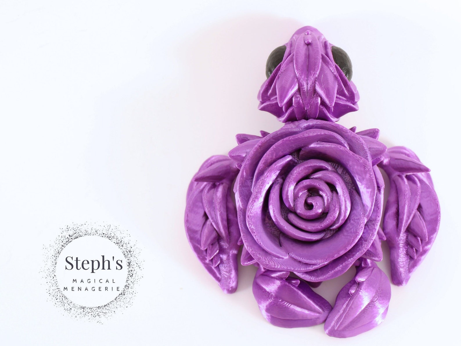 3D Printed Turtle | Rose Turtle | Turtle With a Rose | Hand-painted ...