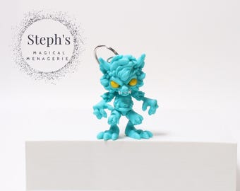 Tiny Werewolf |  Cryptid Keychain | Hand-Painted | Made-To-Order | Twisty Prints | Articulated Keychain | Authorized Twisty Prints Vendor