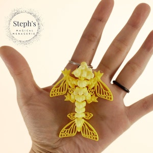 3D Printed Dragon Keychain | Butterfly Wyvern Keychain (Stencil-Styled Wing) | Hand-Painted | Made- To-Order | CinderWing3D