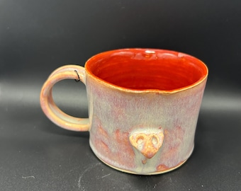 Handmade Ceramic Face Mug with Pierced Handle