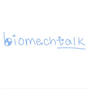 Puede incluir: Texto escrito a mano en tinta azul que dice "biomecánica" con una flecha apuntando hacia la derecha sobre la palabra "mecánica".