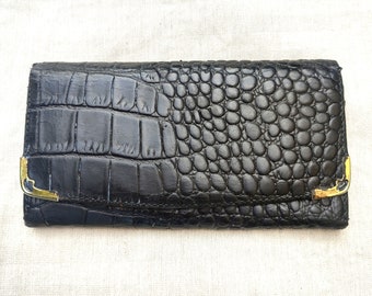 CARTIER Vintage Black Exotic Leather Wallet