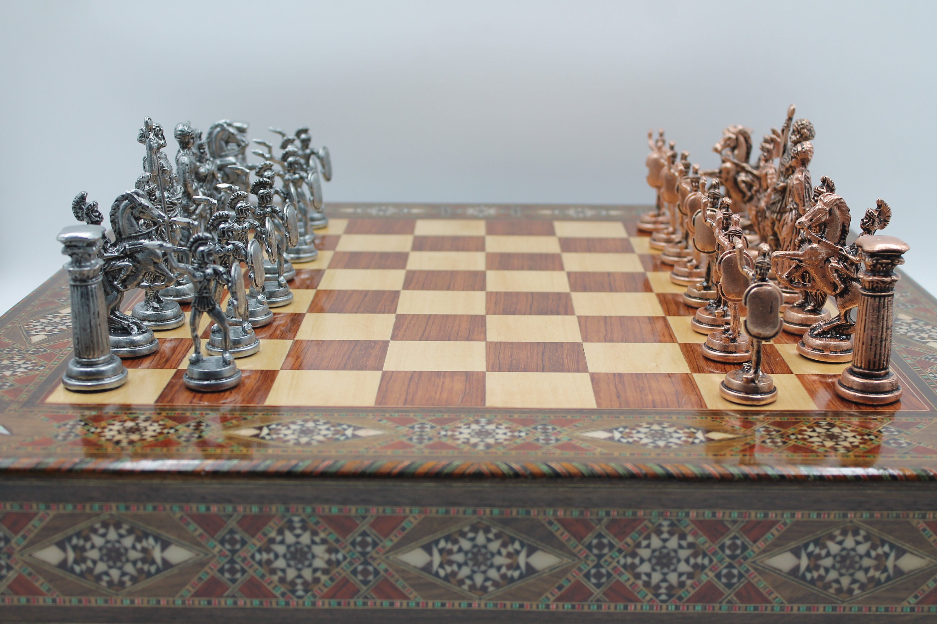 Lot #R142. Large Modern Vizagapatam Bone Chess Set