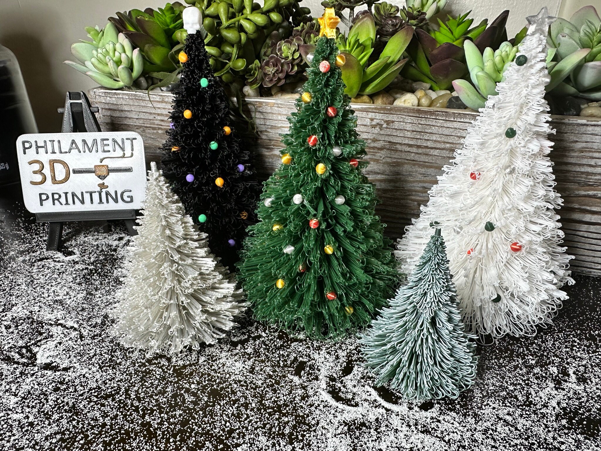 3D Printed Christmas Tree With Custom Colors and Toppers Etsy