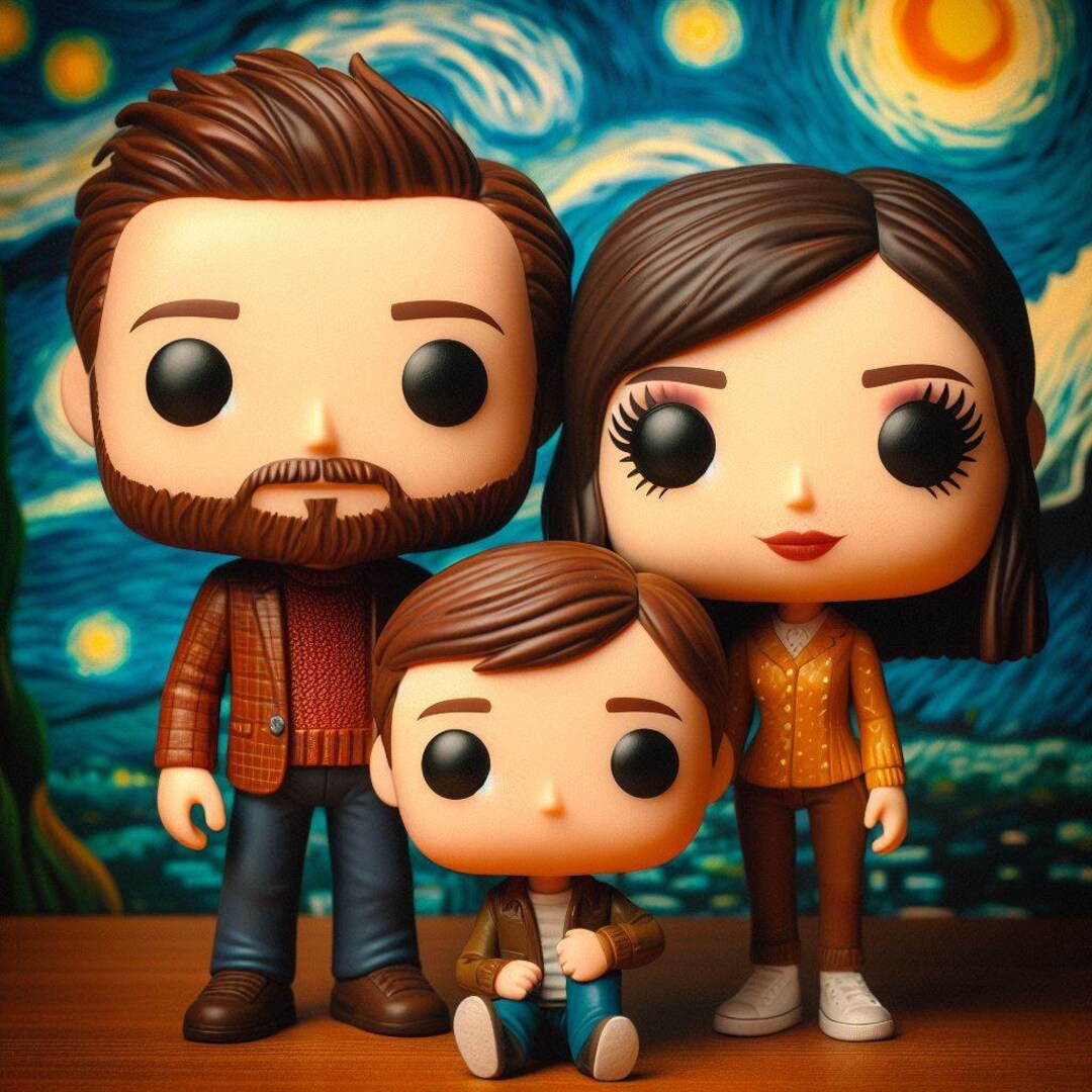 Personalized custom funko pop art realistic digital family portrait etsy