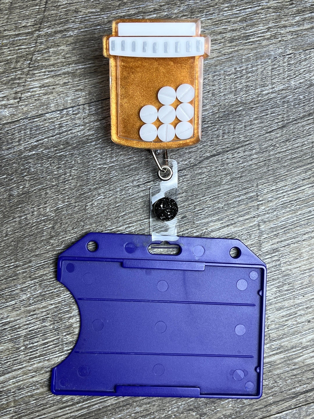 Prescription Bottle Shaker Badge Reel, Shaker ID Holder, Pharmacy Badge