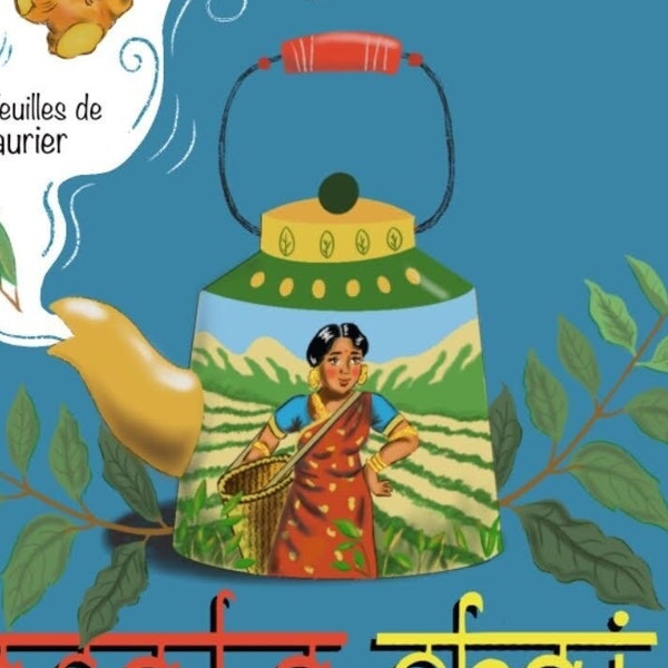 Thé masala thé indien food art, French translation Darjeeling