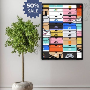 Hypebeast Shoe Box Art Poster Print Wall Art , Luxury Canvas Wall Art, Art Graffiti, Digital Prints Art, Art Prints,
