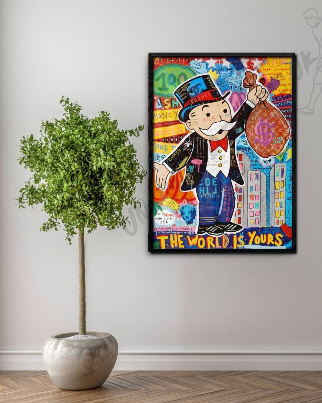 Monopoly the World is Yours Poster Print Wall Art , Luxury Canvas Wall