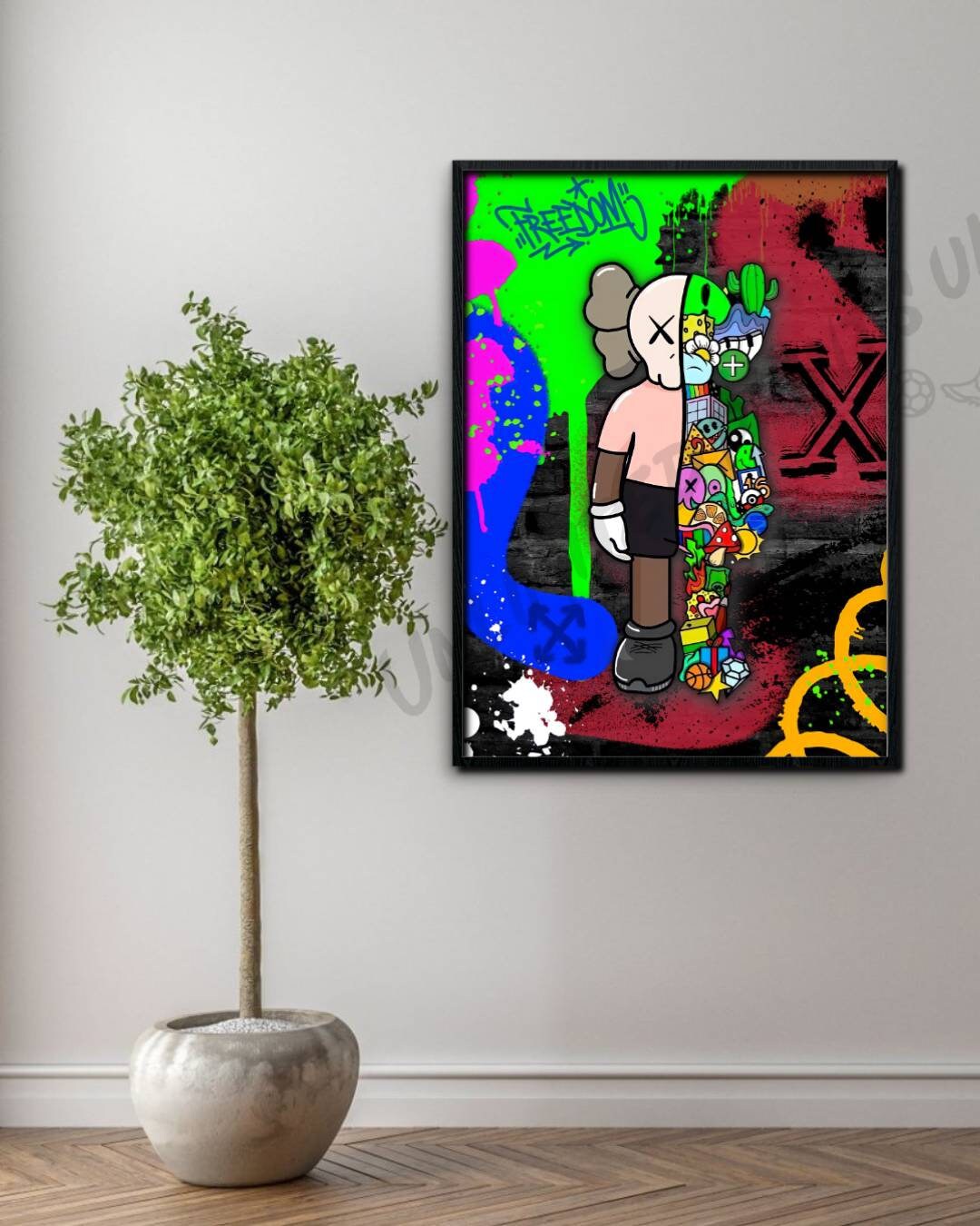 Kaws LV Canvas Print, Graffiti Wall Art