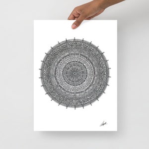 Mandala Drawing Print - Wall Art Poster, Unique Home Decor