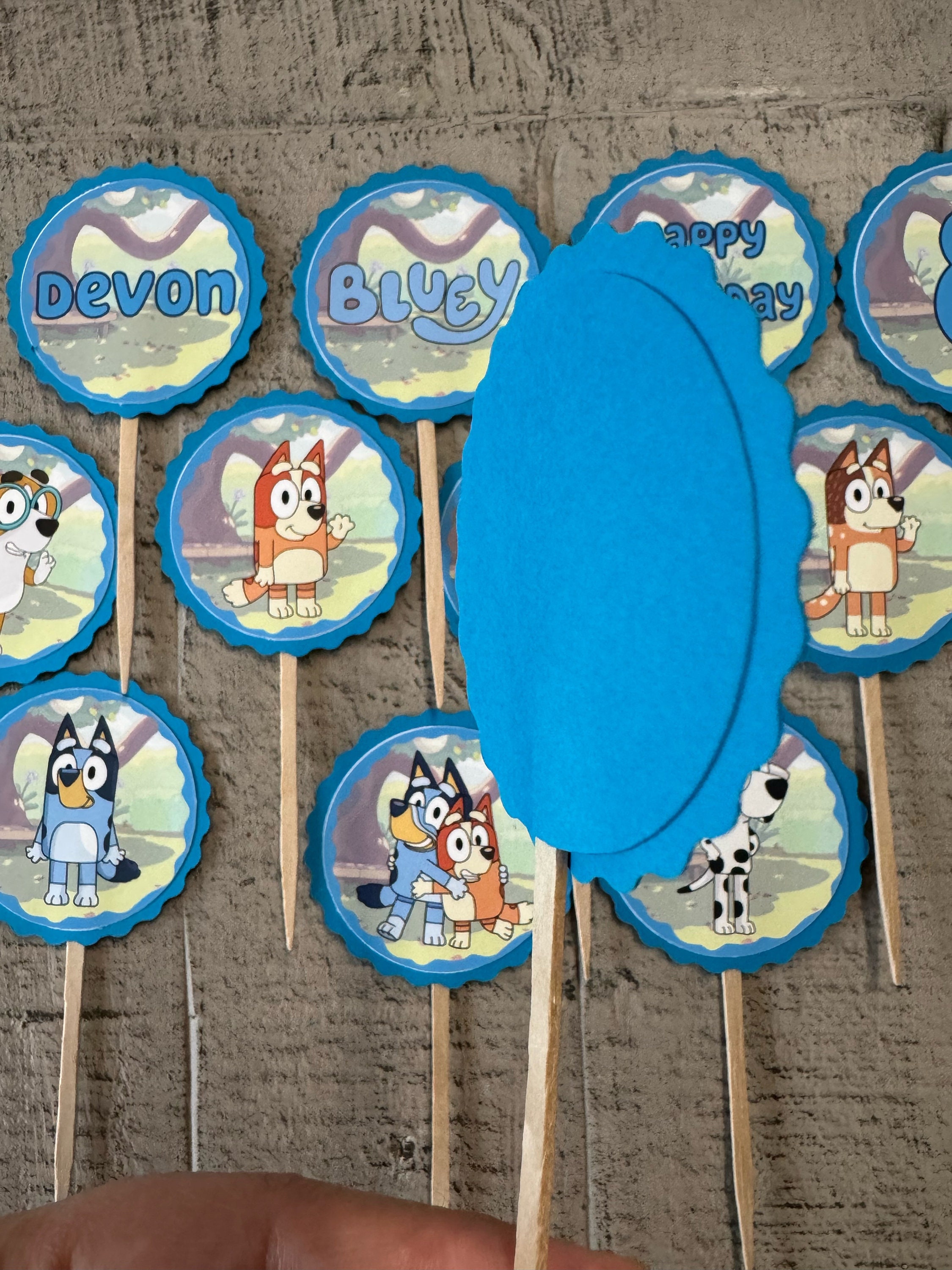 Double Layer Bluey Cupcake Toppers