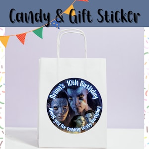 Avatar party Decor/Gift Circle Sticker/ Gift Favors/ Personalized Birthday Sticker/ Customized Sticker/Celebration