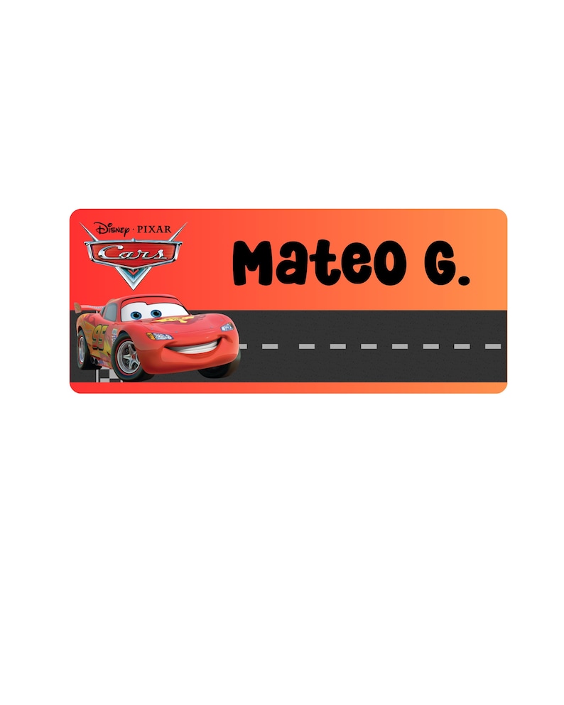 Cars, Disney, Name Label School Label, Daycare Stickers, Kids Sticker ...