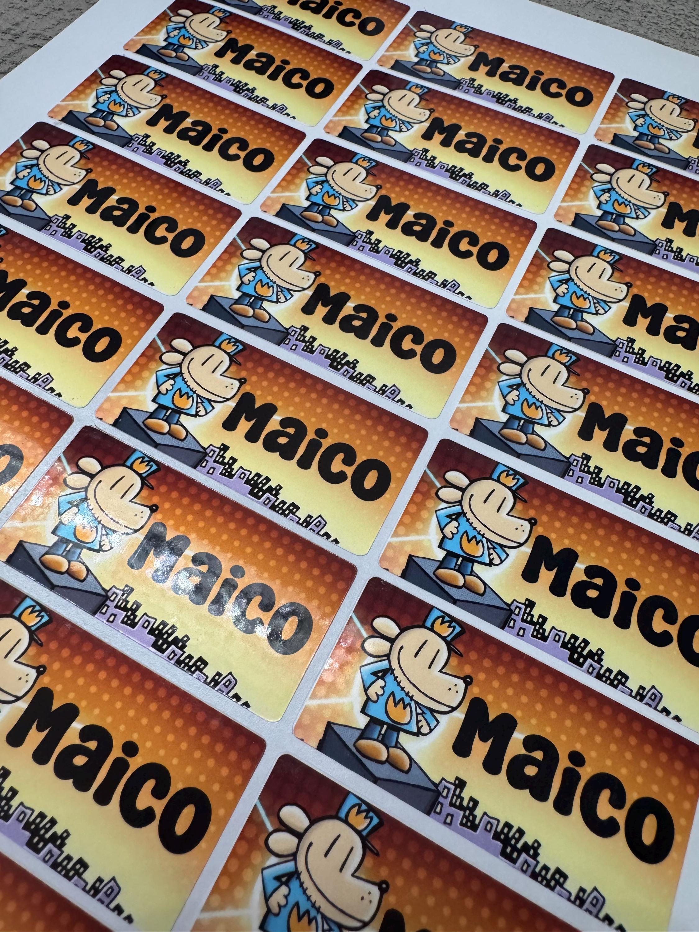 Dogman, Name Label, School Label, Waterproof Label, Daycare Stickers, Kids Sticker Labels, Gift Stickers, Personalized Waterproof Label,