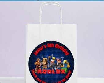 Roblox birthday sticker/ Party Favor labels/ Candy bags stickers/ gift labels/ Gaming stickers