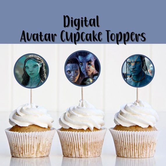 Digital Avatar Cupcake Toppers/ Printable/Toppers/ Canva Editable/ Circle Topper/A4 Format /The Way of Water/Birthday/Party/Avatar Decor