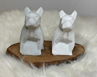 Bulldog de hormigón | Perro de hormigón | Animales de hormigón | Bulldog francés | Origami | Geometría