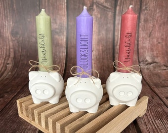 Lucky pig / candle holder / lucky charm / wish light / lucky light / New Year