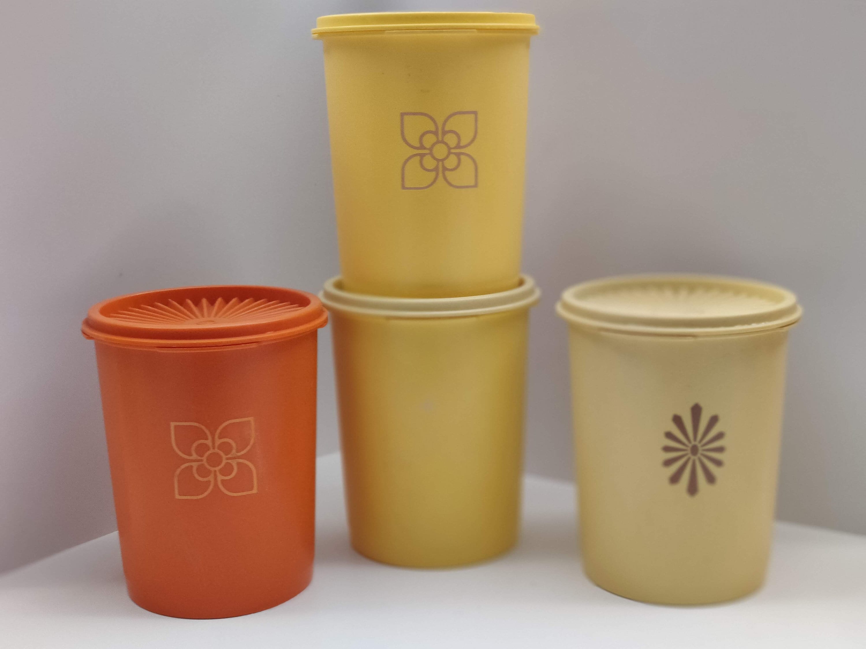 Vintage Tupperware Harvest Servalier Set in Orange Yellow …