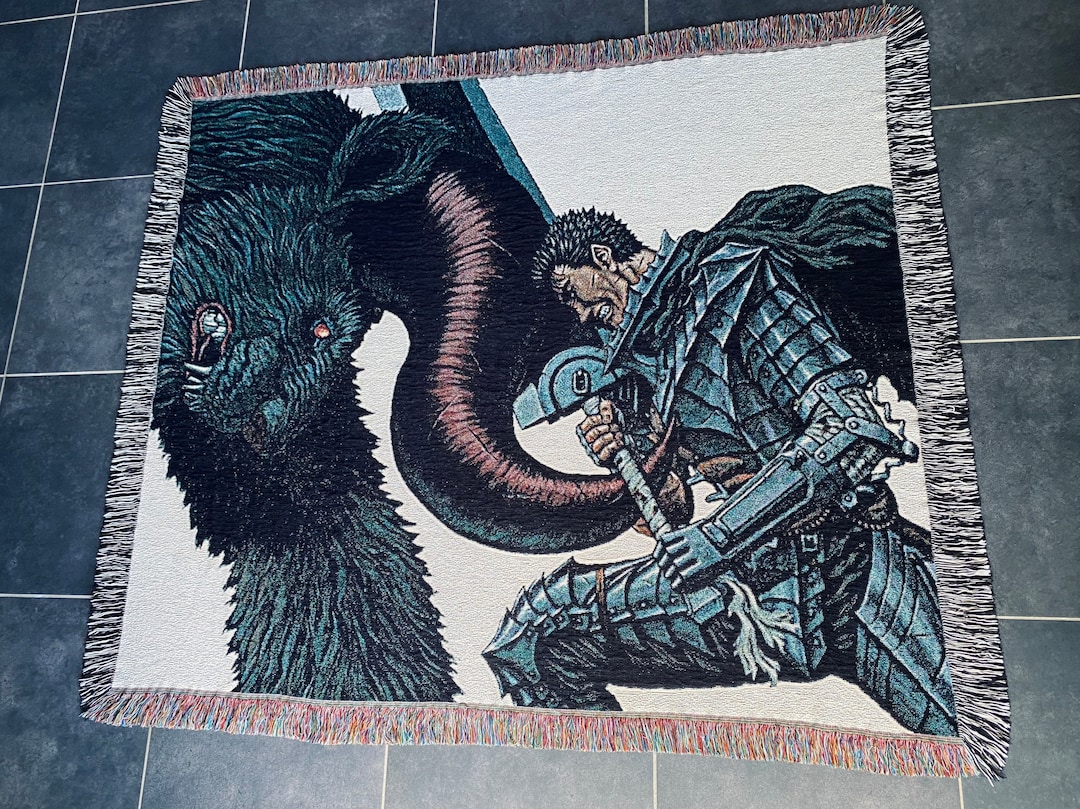 Woven Blanket Manga Berserk Guts and Zodd Tapestry Wall Art Etsy